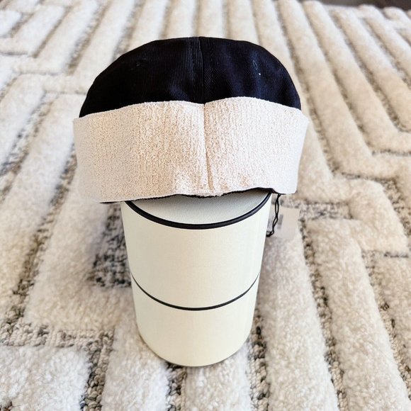 Gucci LOGO Black Canvas White Womens Cabardine Baseball Hat Cap S *Authentic - Picture 5 of 8